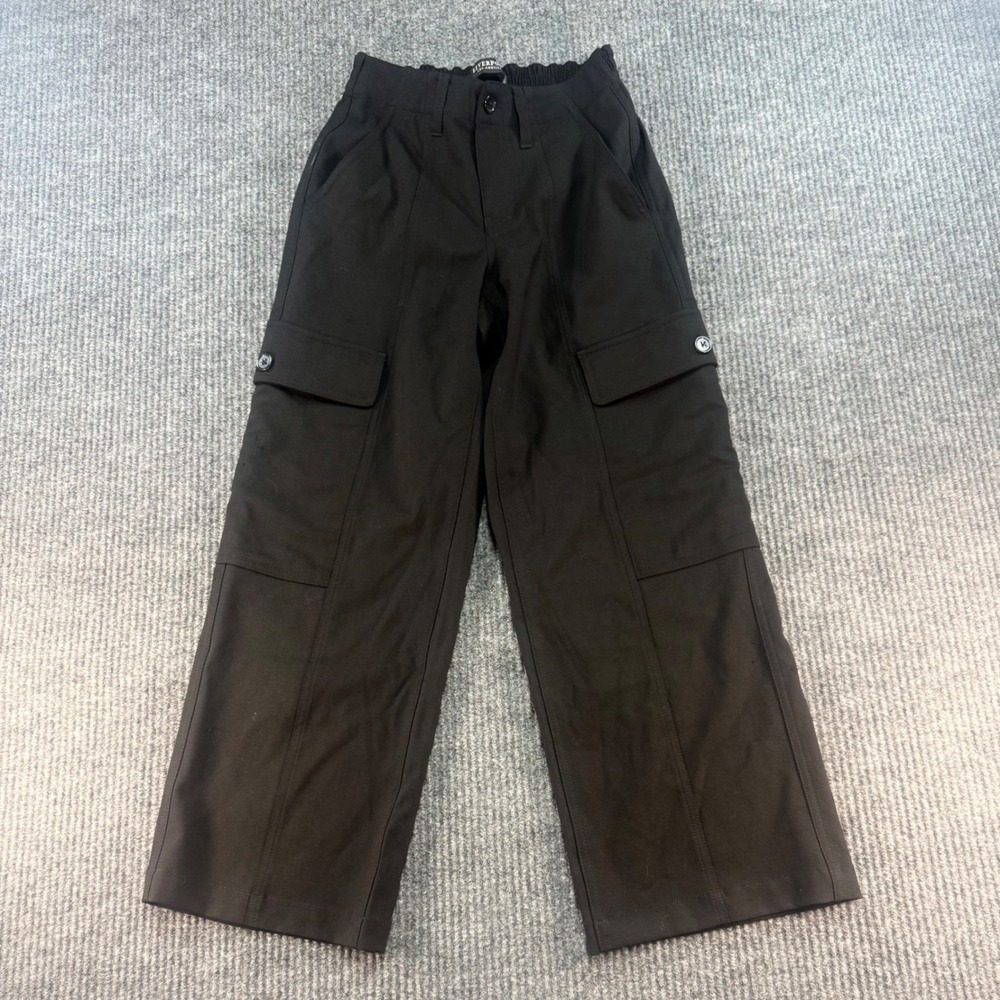 Liverpool Los Angeles Black Cargo Pants Wide Leg Size 0/25 LM7981TS29